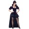 Womens Evil Queen Costume Velvet Dress With Lace Up Front And Puffy Sleeves